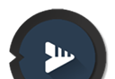 Black music player logo image