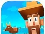 Building block man training bull   