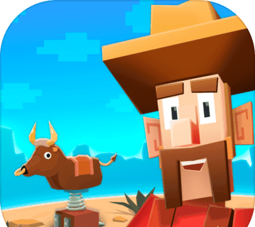 Building block man taming barbarian cattle   