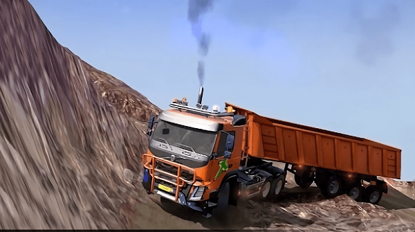 Truck mountain oil transportation 