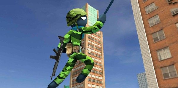 US Army Stickman Rope Hero 